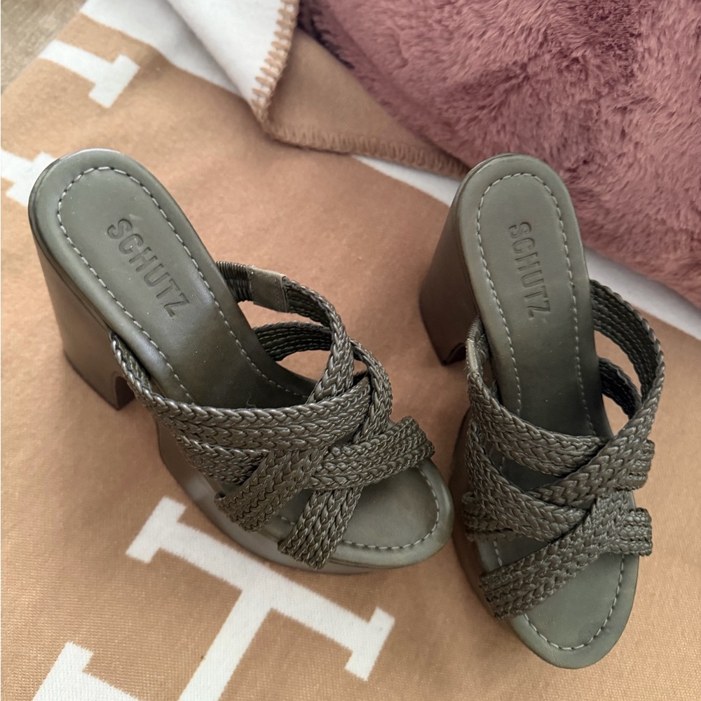 SCHUTZ Dark Braided Platform Heels - Picture 3 of 3